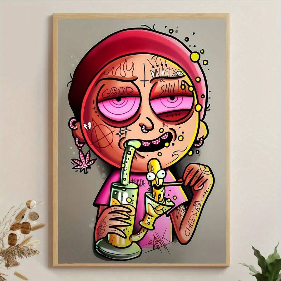 Impresión en lienzo de personajes de dibujos animados de sitcom clásicos - Sin marco, arte de pared resistente al agua para decoración de dormitorio, sala de estar y dormitorio - Regalo perfecto para fans - Multicolor - Ver 1