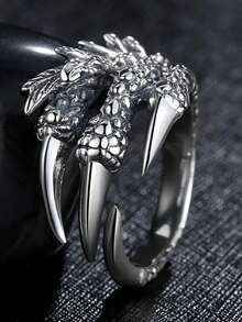 1pc Men's Retro Punk Style Adjustable Dragon Claw Finger Ring, Suitable For Daily Wear, Banquet, Party, Gift, Father's Day, Back To School - Dragon Claw Ring - View 8