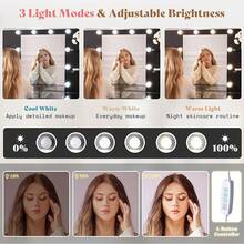 36.2 Inch Fluted Vanity Desk With Mirror And Adjustable LED Lights, Elegant Makeup Vanity With Glass Top, 4 Drawers, And Built-In Charging Station For Bedroom Or Dorm, Ideal For Women And Girls - Xem 7