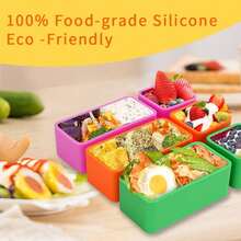 2pcs Silicone Bento Lunch Box Divider Set, Reusable Thick Lunch Bag Lunch Box Divider, Dishwasher