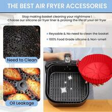 2 Pack Air Fryer Silicone Liners Set, Reusable Silicone Bowl Basket Fit, With Oven Glove, Non-Stick, Dishwasher , Replacement Of Flammable Parchment Paper, Baking Tray Oven Accessories, Baking Tools - 2 chiếc - Xem 7