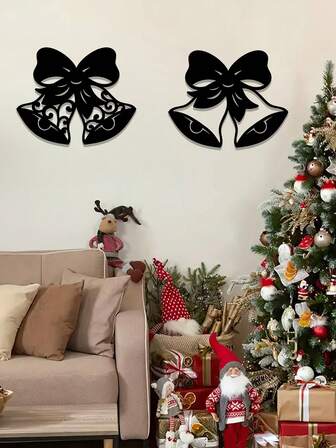 1 件复古圣诞金属铃铛墙饰，耐候节日装饰，室内/室外适用，适用于门厅、露台、花园 - 节日礼物创意，复古圣诞墙饰，季节性挂饰，传统装饰，坚固结构，家居装饰，圣诞装饰