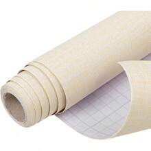 Arthome 40x310CM Pegatina de Vinil,Papel de Tapiz autoadhesivo,Papel Pintado PVC Impermeable, a prueba de Aceite, para Decoración y Revestimiento de mueble, Encimera,Estante,Patrón de tela Beige - Patrón tela gris - Ver 12