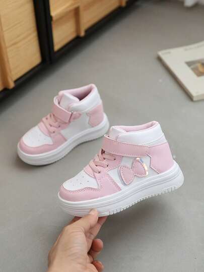 Kids High Top Sneakers, New Autumn Fashion Sports Shoes, Korean Style Boys Casual Trainers, Girls & Babies White Shoes, Infant Athletic Shoes