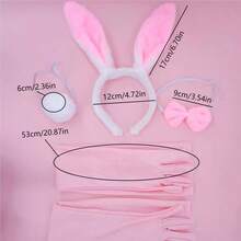 New Hot-Selling Fashion Versatile Sexy Cute Rabbit Ears Plush Headband/Gloves/Bowtie/Tail 5-Piece Set - Suitable For Halloween, Valentine's Day, Easter, Party, Nightclub, Couples Flirting, Role Play, Performance Accessory Combination Set - Multicolor - View 8