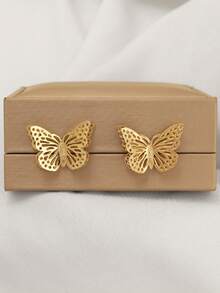 Exaggerated Hollow Butterfly Design Casual Chic Personalized Earrings - Butterfly - View 4