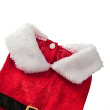 Christmas Santa Claus Costume Dress For Small Dogs & Cats, Velvet Holiday Outfit For Pets, Autumn/Winter - Red - View 7