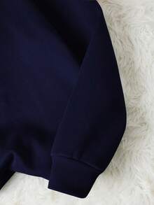 LCWomen's Drop Shoulder Long Sleeve Sweatshirt,Long Sleeve Tops Graduation,Back To School Outfits,Graduation,Teacher Outfits Women,Back To School Pullover Fall OutfitCasual Daily Wear - 藏蓝色 - 查看 5
