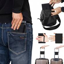 Lumbor37 Cartera para Pasaporte RFID Tarjeta de Visita Bolsa Billetera Caja para Hombres y Mujeres Almacenamiento de Documentos de Viaje 2 Pack (Ca-Azul+Negro) - Aa-Negro - Ver 4