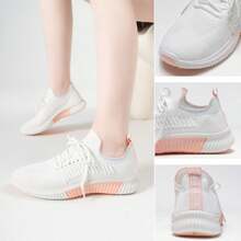 2025 Nuevos zapatos deportivos para mujer, superficie de malla transpirable y ligera para correr en carretera, tenis atléticos cómodos de color beige