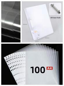 100个保护性插页，适用于8.5 x 11.0英寸纸张，顶部开口尺寸为9.25 x 12英寸。有薄款和厚款可选。厚款可重复使用。透明11孔设计，适用于三孔活页夹。 - 透明 - 查看 10