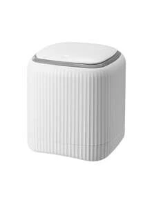 , A Small Trash Can With A Lid, A Desk Trash Can, A Plastic Desk Trash Can, A Flip-Top Design To Prevent Odor Leakage, Used For Storing Fruit Peels And Paper-Cuts On The Desk To Maintain Order - Multicolor - View 6