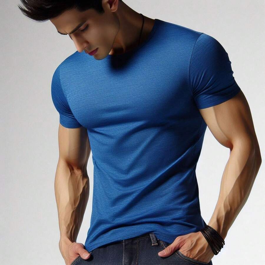 MIL200FIT Men T-Shirts - Royal Blue - View 1