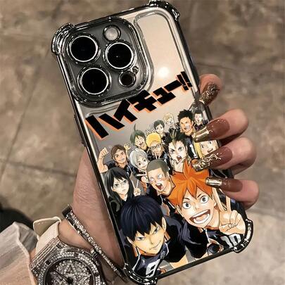 Anime Haikyuu Volleyball Phone Case Compatible With IPhone 16, 15, 14, 13, 12, 11 Pro Max, X, XR, XS Max, 8, 7 Plus, With Transparent Soft Back For Drop Protection.