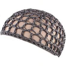 Women Soft Rayon Snood Hat Hair Net Crocheted Hair Net Mix Colorshalloween - 庫菲灰色-2件 - 查看 1