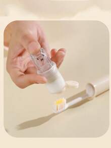 迷你便携折叠牙刷套装带牙膏收纳盒，二合一牙刷轮，多种颜色可选，商务旅行必备工具，成人软毛牙刷，酒店牙刷，旅行洗漱用品必备，牙齿美白，方便收纳