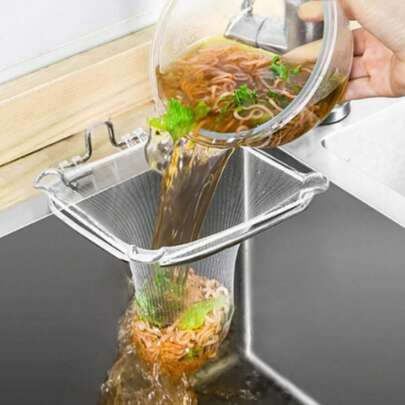 Lưới lọc bồn rửa 3 lỗ bằng thép không gỉ, bộ lọc thoát nước bồn rửa, lưới lọc bồn rửa nhà bếp, lưới lọc góc bồn rửa, rổ lọc bồn rửa, phụ kiện bồn rửa nhà bếp