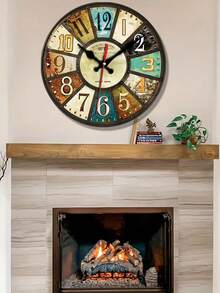 1 pièce Horloge murale silencieuse de style vintage de 10 pouces/12 pouces - Fonctionne sur pile, parfaite pour la décoration de la chambre, du salon, du bureau, de la cuisine et de la salle de bain