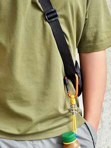 1 pièce Corde de suspension multifonctionnelle pour bouteille d'eau de plein air, avec boucle d'escalade, corde tressée robuste, sangle anti-chute, crochet mains libres, anneau de crochet en aluminium robuste, corde de parapluie de plein air créative, crochet en alliage d'aluminium, corde de suspension antivol, accessoire de sac