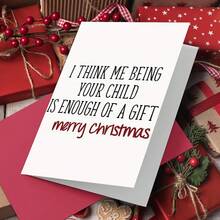 1 张。圣诞贺卡、趣味圣诞贺卡、节日贺卡、圣诞快乐、雪人贺卡、送给丈夫、妻子、妈妈、儿子、男朋友的圣诞贺卡，送给家人、朋友的最佳礼物 - 白色 - 查看 7