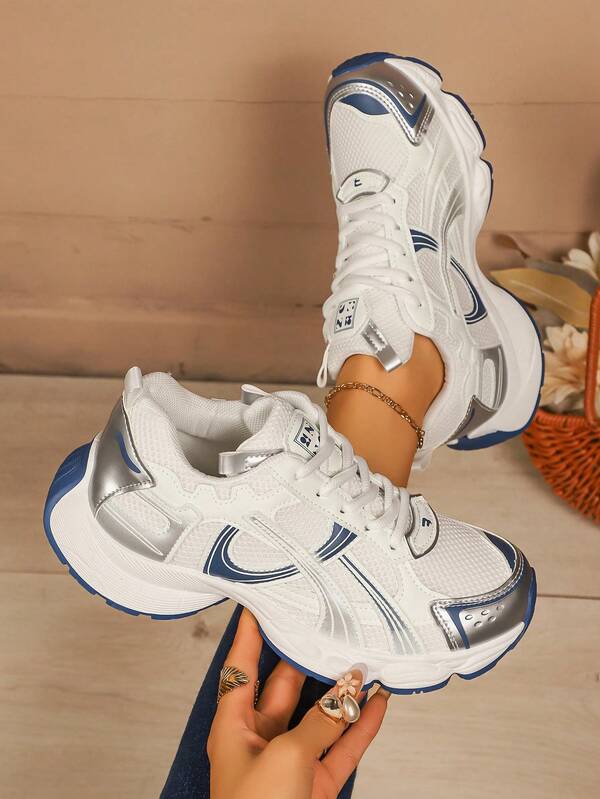 Damen atmungsaktive Mesh Sneaker, Lässig Sportschuhe, Neuankömmling, geeignet für Frühling/Herbst, Outdoor Schnürschuhe