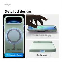 Elago Minimalist Dopamine Magnetic Liquid Silicone Case For IPhone Air, Compatible With MagSafe, Liquid Silicone Material, Protective Cover, Shockproof, Slim Phone, Fashion, Velvet - For Men, For Women, Luxury, Fashion, High Quality - bạc hà - Xem 8