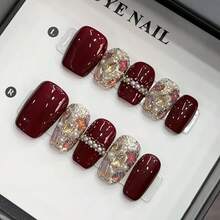 Autumn And Winter Daily Party Short Glossy Ballet Almond Fake Nails - XS - View 1