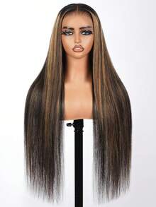 Eulisi Tóc giả ren phía trước màu 1B/30, tóc thật, kiểu sóng sâu 13x4, kiểu ombre, đã tỉa sẵn tóc con, mật độ 150, tóc giả nhuộm màu dành cho nữ. - S1/30 - Xem 26