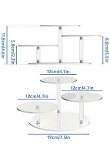 Klarer Acryl Ausstellungsständer für botanische Sammlungen, mehrstufiges Präsentationsregal für Figuren, Sammlerstücke und Raumdekoration, Parfümständer, Tischpflanzenständer