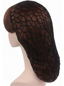 Women Soft Rayon Snood Hat Hair Net Crocheted Hair Net Mix Colorshalloween - FW-12-卡其色 - 查看 2