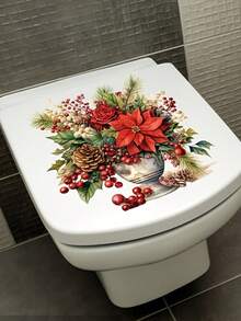 1 Set Christmas Flower Stickers, Toilet Tank Stickers, Refrigerator Stickers, Window Stickers, Bathroom Stickers, Aesthetic Home Decor, Room Decoration, Beautify Your Home Wall Decor Wall Stickers Wall Sticker Christmas Decorations Christmas Decoration Christmas Decorations Home