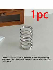 (桌面安装方便)Ins风不锈钢螺纹齿形牙刷架置物架化妆刷收纳架笔筒工艺品