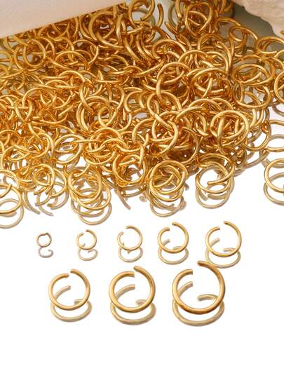 100pcs 3-10mm Stainless Steel Single Loop Open Connector Rings, For DIY Jewelry Making Accessories