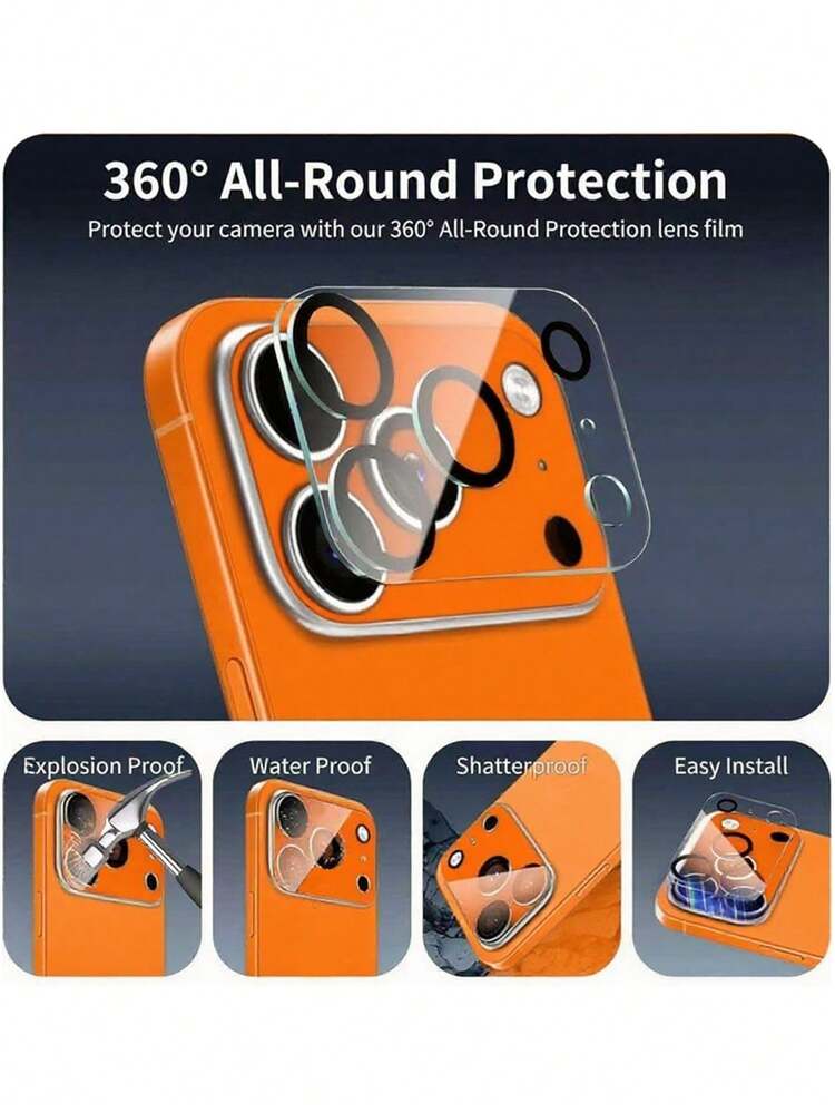 2pcs Camera Lens Glass Film [Multi-Layer Protection] Compatible With Iphone 17 Pro Max And 17 Pro Camera Lens Protector, Tempered Glass Cover, Anti-Glare For Night Photography, 3D Stereo, Protect Camera - Clear - View 4