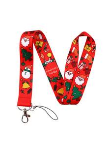 1Pc Cute Cartoon Christmas Series Of Santa Claus, Gifts, Sleigh, Gift Pattern Elements Hanger Strings, Suitable For Mobile Phone Strings, Card Covers, Work Certificates, Identification Cards, Access Cards, Transportation Cards, Keychains, Camera Hangers, Offices, Schools, Families, Homes, Suitable For Giving As Gifts To Friends, Family Members, Colleagues, Children, Parents, Couples, Festival Gifts, Birthday Gifts, Christmas Gifts
