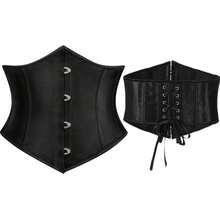 女式复古提花束腰带，瘦身束腰带，万圣节服装 - 黑色 - 查看 3