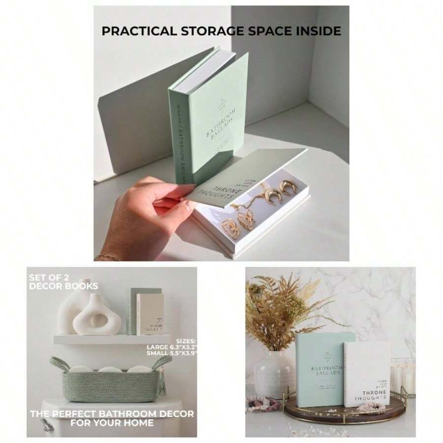 Beautiful Bathroom Decor Books U2013 Set Of 2 Modern Books Your Bath Shelf - Funny Restroom Decor And Accessories To Add Charm And Humor To Your Space