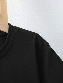 Short Sleeve Tween Boys T-Shirt In Black With Eye-Catching Statue Graphic Design Graphic Tees Black Statue Of Liberty Shirt Rhinestone Shirt Black Graphic Tee Diamond Statue Of Liberty Shirt - Black - View 3