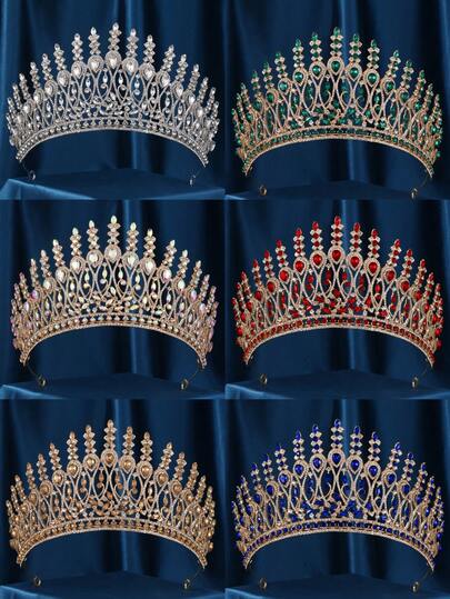 Crystal Queen Crown, Silver Wedding Headpiece, Princess Tiara, Pageant Crown, Birthday Party Headband