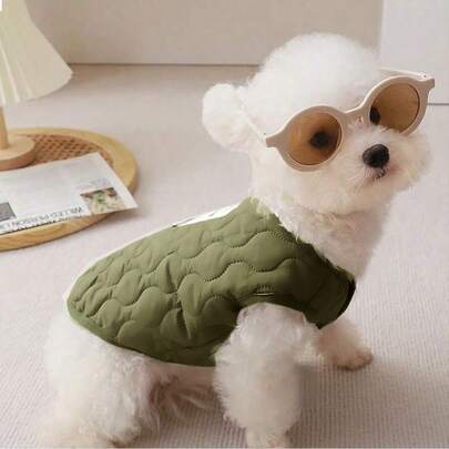 1 件温暖羊毛狗背心 - 寒冷天气宠物夹克，小型犬、幼犬和猫、幼猫户外保暖服装，厚垫宠物服装，秋冬宠物用品