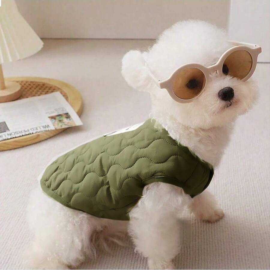 1 件温暖羊毛狗背心 - 寒冷天气宠物夹克，小型犬、幼犬和猫、幼猫户外保暖服装，厚垫宠物服装，秋冬宠物用品