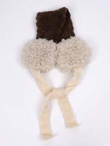 1 Stück zweifarbige Polyester Ohrenschützer, Damen Outdoor Ohrenwärmer, faltbares Stirnband, vielseitiger Nackenwärmer, größere Abdeckung für mehr Wärme, koreanische Mode