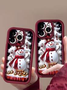 1 件独特的雪人图案，感恩节和圣诞节设计，兼容 16 (Pro/Plus/Pro Max)、15/14/13/12/11、X/XS/XR/XS Max，是送给男朋友、女朋友、家人的完美创意礼物 - 彩色 - 查看 2