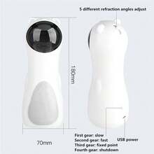 Automatic Laser Cat Toy, Auto Rotating Laser, Multi-Level Adjustment, Fast & Slow Modes, Indoor Cat Interactive Toy, Batteries Not Included - White - View 6