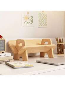 Bamboo & Wood Bookshelf, Book Storage Rack, Minimalist Style Bamboo & Wood Desktop Book Stand, Student Desk Organizer Rack, Multifunctional Office Desk Shelf, Desktop Decor, Minimalist Desktop Book Organizer, Desktop Book Display Rack - متعدد الألوان - مشاهدة 8