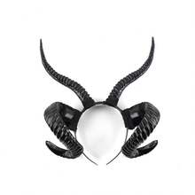 1 Băng đô sừng linh dương Gothic Băng đô sừng quỷ cho Halloween Băng đô sừng quỷ cho trang phục hóa trang thời Phục Hưng - màu đen - Xem 4