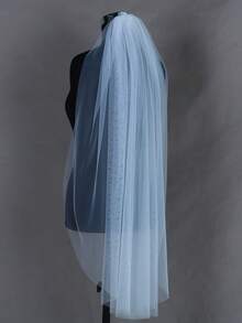 1 pièce Voile de mariée pur et transparent, longueur cheville, minimaliste et élégant - riz - Voir 4