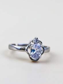 1 pieza Anillo de estilo minimalista europeo y americano, nuevo anillo de piedra de jade de moda, anillo de rubí, anillo ajustable de amatista, diseño de incrustación facetada, joya regalo para novia, anillo de lujo para decoración de boda, fiesta, vacaciones, uso diario casual