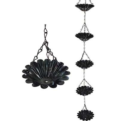 Iron Eaves Metal Drainage Rain Chain, Yard Water Diversion Chain, Villa Decoration