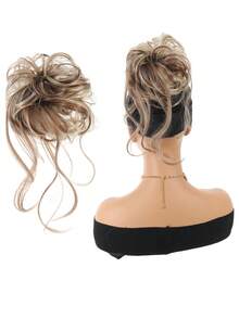 合成凌乱发髻发片卷发发髻接发带弹性接发发圈凌乱适合女性日常穿着和聚会 - 彩色 - 查看 13